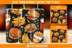 Fast Food Tumbler Wrap Designs, Sublimation Wrap Product Image 1