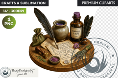 Cosy Witch's Apothecary magic Clipart PNG witchcraft graphic Product Image 1