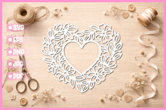 Paper Cut Floral Heart , Paper Cut Heart SVG Product Image 1