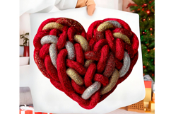 Glitter Crochet Yarn Valentine Heart Png Product Image 1