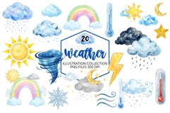 Watercolor Weather Clipart Product Image 1