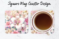 Flowers Mug coaster | Coaster | Sublimation Design Product Image 1