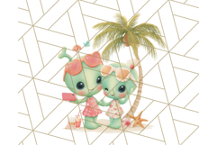Alien Vacation Clipart PNG, Cute Summer Galaxy Art Clip Art Product Image 3