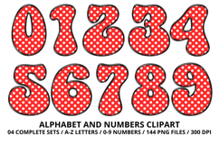 Polka Dots Alphabet Letters &amp; Numbers Clipart PNG 300DPI Product Image 5