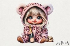 Pink leopard girl for Happy Clipart PNG Product Image 1