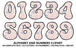 Baby Girl Alphabet PNG Cute Baby Letters &amp; Numbers 300 DPI Product Image 5