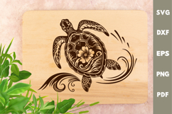 Turtle Design, Underwater World, Cutting board, Laser SVG Product Image 1