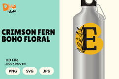 Crimson Fern Boho Floral Monogram Product Image 1