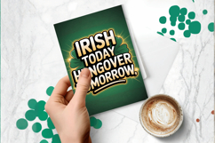 Irish Today Hungover Tomorrow Greeting Card PNG Sublimation Product Image 1
