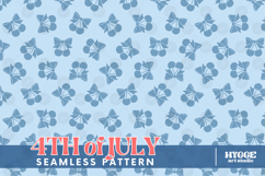 American 4th of July Coquette Cherry Bow Seamless Pattern Product Image 1