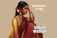 Desi art, Indian woman digital print 23 PNG Product Image 1