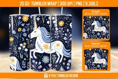 Unicorn Milkyway Tumbler Wrap Designs, Sublimation Wrap Product Image 1
