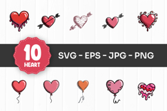 Heart Balloon and Love Icons Design SVG PNG Product Image 1