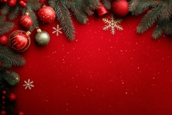 Red Christmas Background, Christmas Balls Background Product Image 1