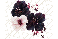Gothic Floral PNG, Dark Aesthetic Flowers Clipart Print Product Image 3