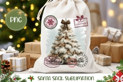 Boho Christmas Tree Santa Sack, Cute Christmas Gift Bag Product Image 1
