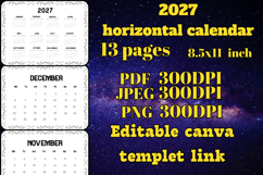 2027 horizontal Calendar with frame Product Image 3