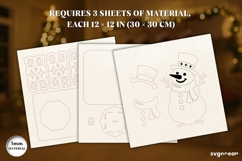 Snowman Candle Holder Laser Cut | Glowforge | SVG Product Image 2