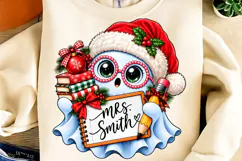 Teacher Christmas Pencil Bow Paper PNG, Funny Christmas PNG Product Image 3
