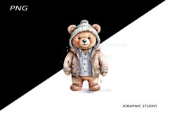 Grumpy Teddy Bear Clipart, Teddy Bear Clipat Product Image 1