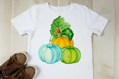 Watercolor clipart autumn.Pumpkin sublimation. PNG JPG Product Image 2
