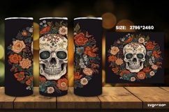 Embroidery Skull Tumbler Wrap | 20 Oz | Sublimation Product Image 2