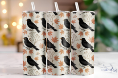 Halloween Crow Tumbler Wrap | Sublimation | Tumblers Product Image 1