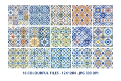 Portuguese Tiles Pattern Collection 42 Seamless Blue &amp; White Product Image 11