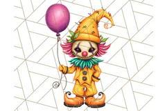 Creepy Clown Halloween PNG Clipart, Spooky Circus Art Product Image 3