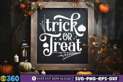Trick or treat SVG, Halloween Door Sign SVG Product Image 4