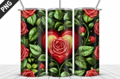 Rose Tumbler Sublimation | Valentine's Day Tumbler Wrap Product Image 4