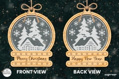 Christmas Snowglobe Ornament Laser Cut | Glowforge | SVG Product Image 2