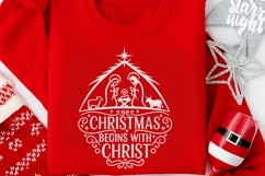 Christmas Begins With Christ Svg, Christian Christmas Svg. Product Image 4