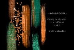 Green and Copper Glitter and Foil Brushstroke Clipart Product Image 3