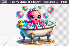 Octopus Clipart | Funny Octopus Sublimation Product Image 1