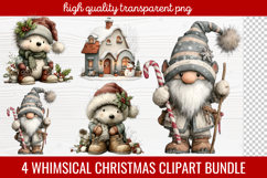 4 Whimsical Christmas Clipart | Cute Festive Holiday PNG Product Image 1