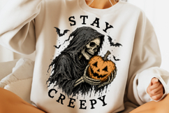 Stay Creepy PNG, Retro Dripping Heart Halloween PNG, Spooky Product Image 5