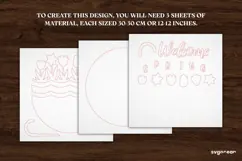Welcome Spring Door Sign Laser Cut | Wooden Door Sign | SVG Product Image 3