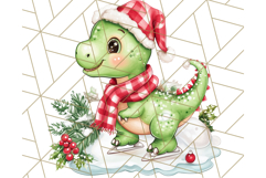 Christmas Dinosaur PNG Clipart, Cute Dino Holiday Art Png Product Image 3