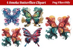 Smoke Butterflies Clipart PNG Product Image 1