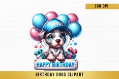 cute Birthday Dogs Clipart, Birthday Dogs sublimation Product Image 1