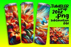 Bright 20oz Tumbler Wrap Design , Flowers Product Image 1