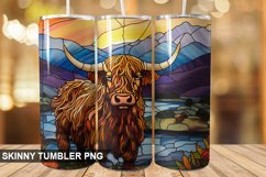 Stained Glass Highland Cow PNG Tumbler Design Product Image 1