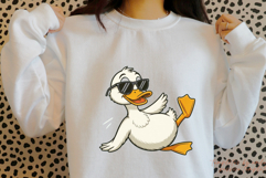 Cool Duck PNG Duck Wearing Sunglasses Relaxing Clipart Funny Product Image 2