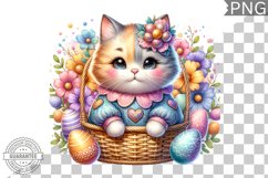 Easter Cat Sublimation - Easter Clipart PNG Design Product Image 1