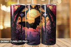 Stained Glass Halloween Bat PNG Tumbler Design Product Image 1