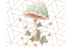 Dreamy Patterned Mushroom Clipart PNG, Forest Elements Png Product Image 3