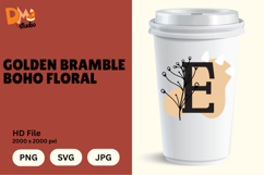 Golden Bramble Boho Floral Monogram Product Image 1