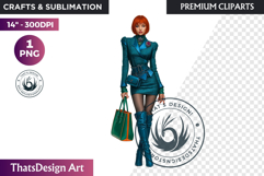 Modern Winter Girl Fashion Illustrations PNG Graphics Product Image 1