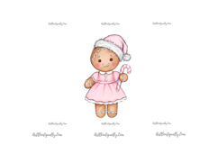 Pink Christmas Cookie Clipart Set Product Image 14